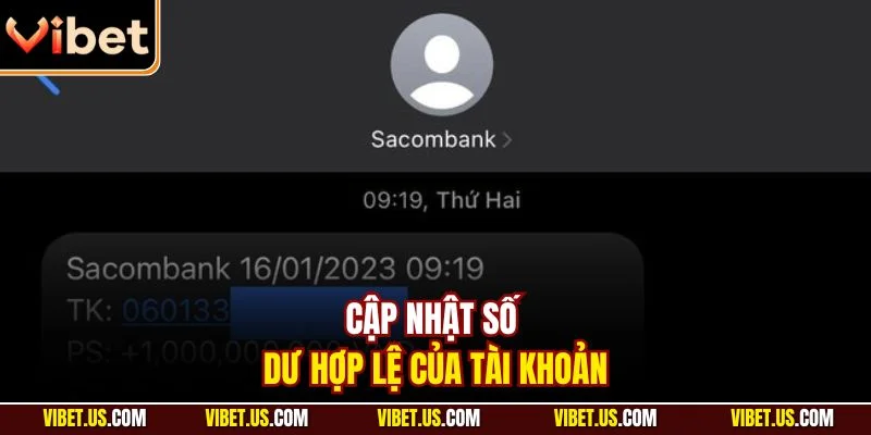 Cập nhật số dư hợp lệ của tài khoản
