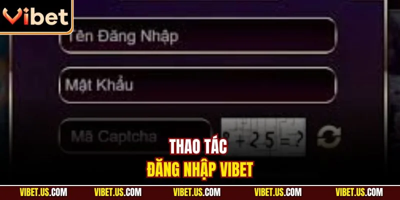 Thao tác đăng nhập VIBET